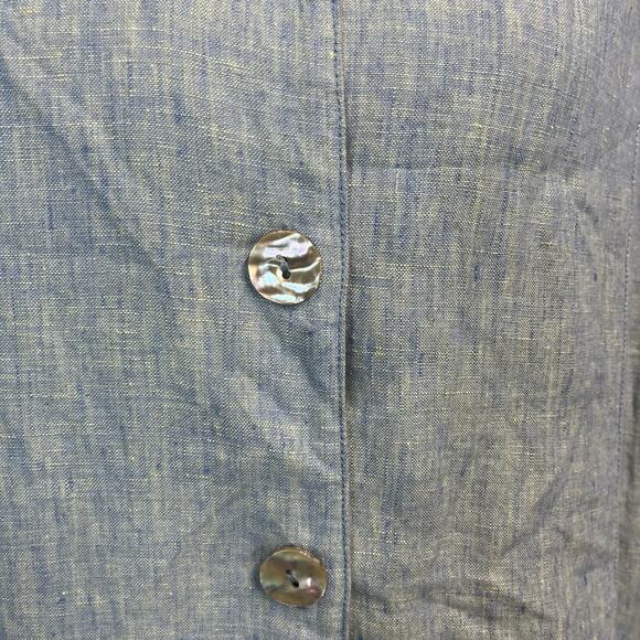 TSD Two Star Dog Blue Green Linen Lagenlook Boho Jacket Blouse Size XL Casual - Picture 4 of 9